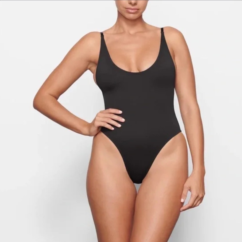 SKIMS Recycled Swim Scoop Neck One Piece‎ Onyx Black 2X Swimsuit